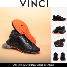 Load image into Gallery viewer, The Caesars Black Leather  Men Sneaker