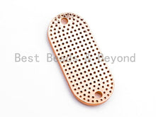 Load image into Gallery viewer, CZ Micro Pave 13x29mm Slab Oval Two Hole Bracelet Connector,SKU#382C