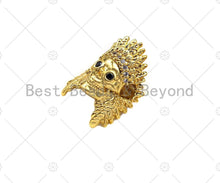 Load image into Gallery viewer, CZ Micro Pave Pharoah Head Spacer Beads, Cubic Zirconia Pharoah Head Spacer Beads,Men's Jewelry Findings, 10x13x14mm, sku#LK91