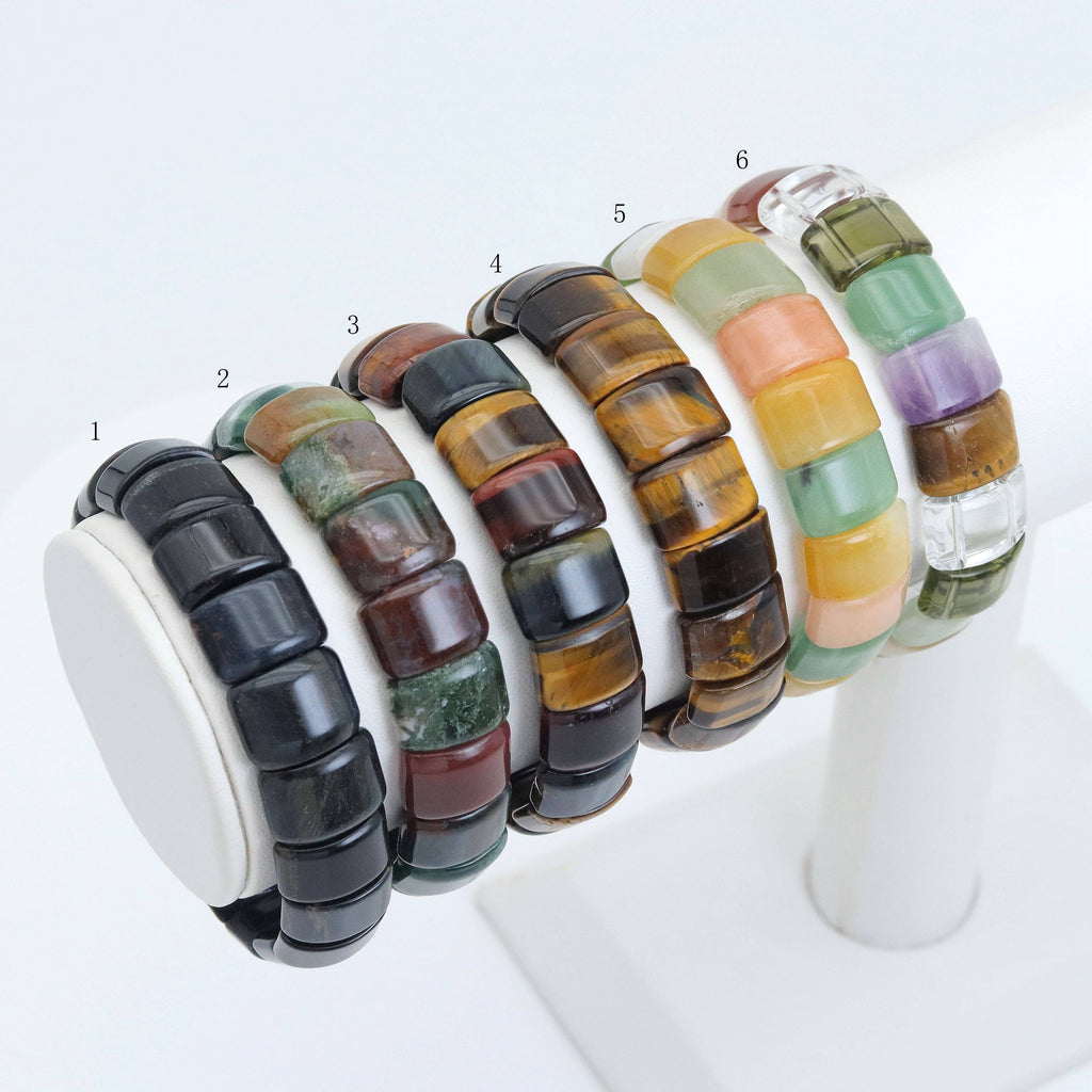 10x15mm Curved Rectangle Stretchy Bracelet, Sku#U1984