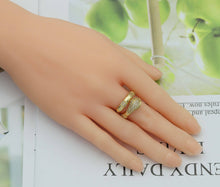 Load image into Gallery viewer, CZ Snake Adjustable Bracelet and Rings, Sku#X319