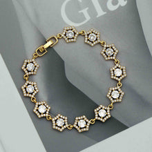 Load image into Gallery viewer, CZ Gold Silver Bezel Setting Hexagon Bracelet, Sku#B215
