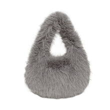 Load image into Gallery viewer, Women's Plush Tote Bag – Soft Oval Handbag for Everyday Casual Use