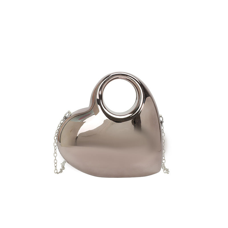 Korean Heart-Shaped Acrylic Evening Bag for Women - Trendy Crossbody Clutch Purse