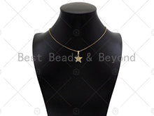 Load image into Gallery viewer, CZ Micro Pave Five Star Shape Pendant/Charm,CZ Dainty Gold Charm, Necklace Bracelet Charm Pendant,14x18mm,Sku#JD01