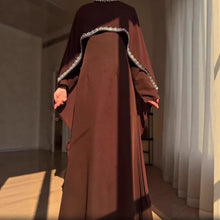 Load image into Gallery viewer, Celestial Rhinestone Cape Abaya | Luxury 2-Piece Set (MA251)
