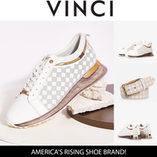 Load image into Gallery viewer, The Cenova White &amp; Gold Leather Men Sneaker