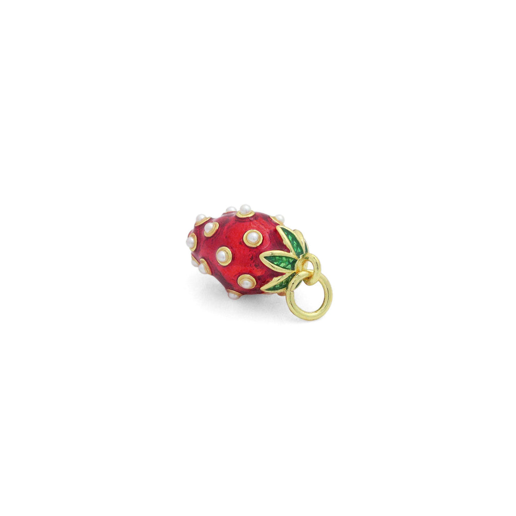 White Pearl Strawberry Charm Pendant,Sku#LD724