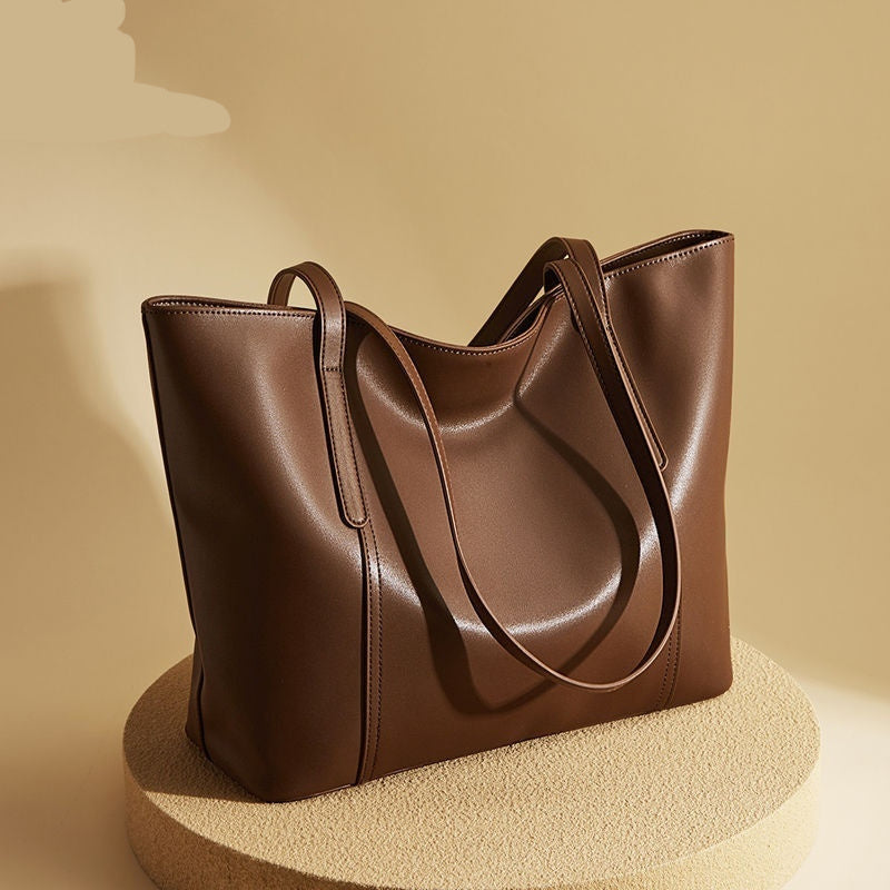 Women's Luxury Large-Capacity Leather Shoulder Bag | Urban Minimalist Tote