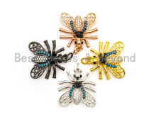 Load image into Gallery viewer, FLY Inspired Charm, CZ Micro Pave Insect Pendant, Cubic Zirconia Pendant,Gold/Rose Gold/Silver/Black,20x21x49mm,SKU#F439