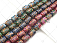 Load image into Gallery viewer, Golden Clinquant Barrel Beads, 15x20mm Spacer Beads, Cloisonne Royal Blue Color,Wholesale Gemstone,Sku#U1145