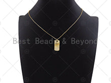 Load image into Gallery viewer, CZ Micro Pave Skeleton Hands On Rectangle Shape Pendant, LK177