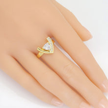 Load image into Gallery viewer, Triangle Diamond CZ Adjustable Ring, Sku#A156
