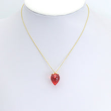 Load image into Gallery viewer, Red Enamel Strawberry Charm Pendant,Sku#LK1227