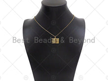 Load image into Gallery viewer, 18K Dainty Gold Love Luck Cross On Book Shape Pendant/Charm,Book Medallion Charm, Necklace Bracelet Charm Pendant,20x16mm, Sku#LK255