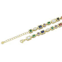 Load image into Gallery viewer, Clear Colorful Oval Square Rectangle Round CZ necklace, LD454