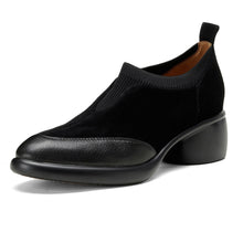 Load image into Gallery viewer, Women's Suede Mary Jane Chunky Heel Pumps - Round Toe Low Cut Single Strap Shoes