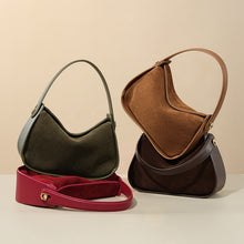 Load image into Gallery viewer, Women's Genuine Suede Leather Crossbody Bag – Vintage Style Shoulder Handbag