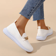 Load image into Gallery viewer, Women's Flyknit Chain-Detail Flat Sneakers | Breathable Mesh Walking Shoes