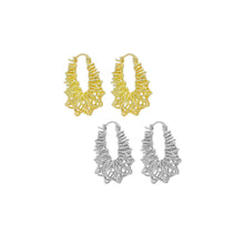 Load image into Gallery viewer, Gold Silver Twisted Oval Earrings, Sku#A261