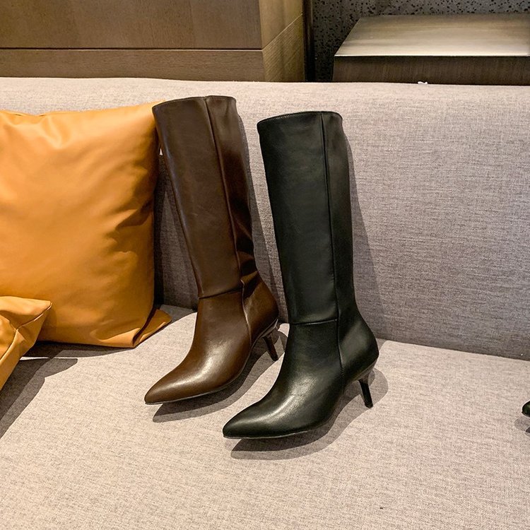 Women's Over-the-Knee Stiletto Boots – Pointed Toe PU Leather