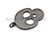 Load image into Gallery viewer, CZ Clear/Black Micro Pave Skull Pendant, CZ Pave Pendant, Go