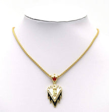 Load image into Gallery viewer, CZ Enamel Virgin Mary on Triangle Shape with Crown Charm, Sku#LD284