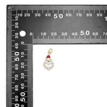 Load image into Gallery viewer, CZ  Enamel White Pearl Santa Claus Charm Pendant, SKU#LK952