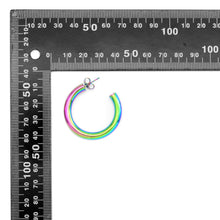 Load image into Gallery viewer, Gold Rainbow Color Hoop Earrings, Sku#A151