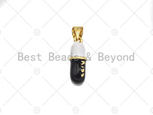 Load image into Gallery viewer, Enamel Colorful Pill Shape Pendant Charm,Kiss Word Pink Turquoise Black Cobalt RedEnamel Jewelry,6x17mm,Sku#LK282