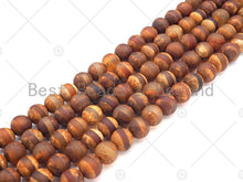 Load image into Gallery viewer, Natural Tibetan Brown Agate with One Line Beads, Dzi Agate Beads, 8mm/10mm Tibetan Round Smooth Agate,15.5" Full Strand, Sku#U1103