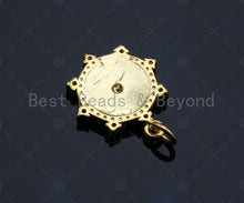 Load image into Gallery viewer, CZ Micro Pave North Star On Round Coin Charm/Pendant, SKU#JL12