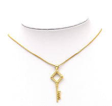 Load image into Gallery viewer, CZ Key with Love Word Shape Pendant, Sku#LK599