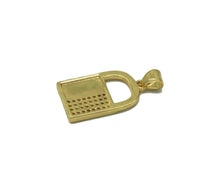 Load image into Gallery viewer, CZ Turquoise Malachite Abalone Lock Charm, Sku#L678