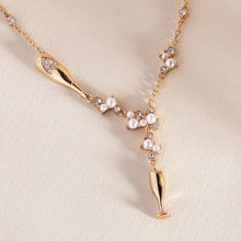 Load image into Gallery viewer, Champagne Pearl &amp; Crystal Pendant Necklace