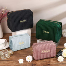 Load image into Gallery viewer, Checkered Velvet Cosmetic Case Multi-Functional Travel Organizer Toiletry Bag (MAC268)