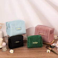 Load image into Gallery viewer, Checkered Velvet Cosmetic Case Multi-Functional Travel Organizer Toiletry Bag (MAC268)