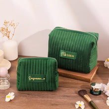 Load image into Gallery viewer, Checkered Velvet Cosmetic Case Multi-Functional Travel Organizer Toiletry Bag (MAC268)