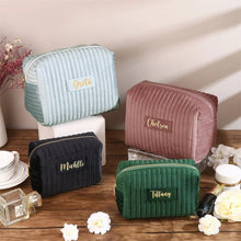 Load image into Gallery viewer, Checkered Velvet Cosmetic Case Multi-Functional Travel Organizer Toiletry Bag (MAC268)