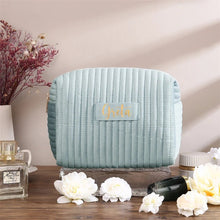 Load image into Gallery viewer, Checkered Velvet Cosmetic Case Multi-Functional Travel Organizer Toiletry Bag (MAC268)