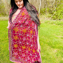 Load image into Gallery viewer, Chiffon Phulkari Scarf