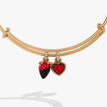 Load image into Gallery viewer, Chocolate-Covered Strawberry Duo Charm Bangle