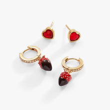 Load image into Gallery viewer, Chocolate-Covered Strawberry Earrings Set of 2