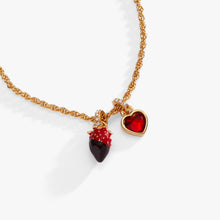 Load image into Gallery viewer, Chocolate-Covered Strawberry Duo Charm Pendant Necklace
