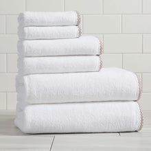 Load image into Gallery viewer, Cotton Border-Stitched 6-Piece Towel Set - Valery Collection