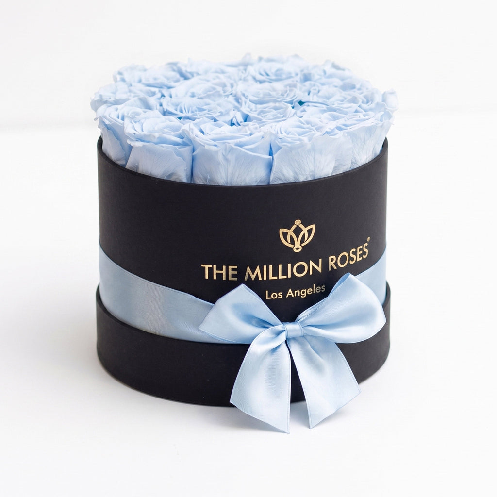 Classic Black Box | Light Blue Roses