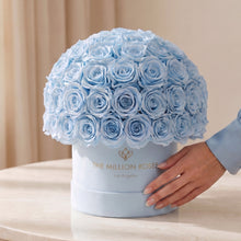 Load image into Gallery viewer, Classic Light Blue Suede Superdome Box | Light Blue Roses