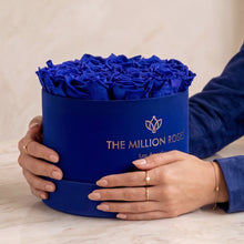 Load image into Gallery viewer, Classic Royal Blue Suede Box | Royal Blue Roses