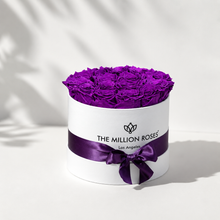 Load image into Gallery viewer, Classic White Box | Bright Purple Roses