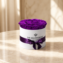 Load image into Gallery viewer, Classic White Box | Bright Purple Roses